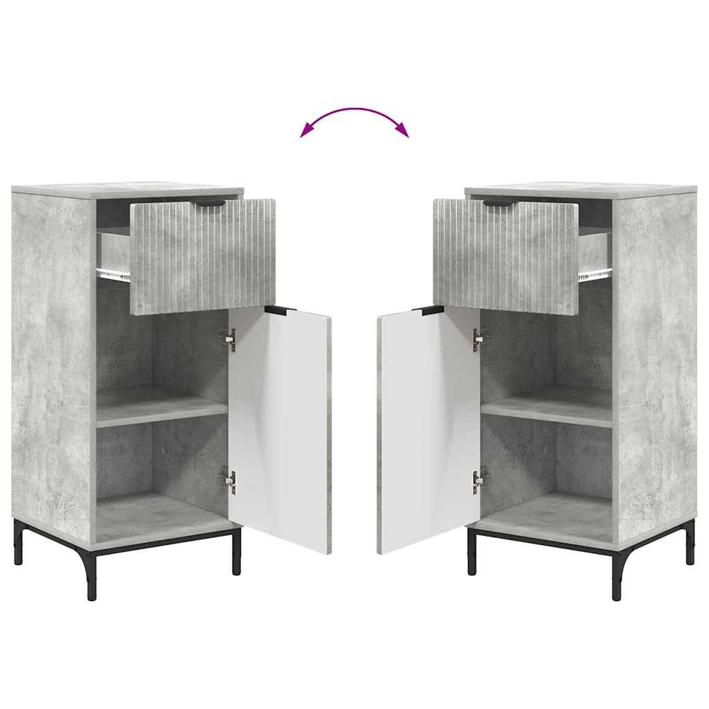 Baderomsinnredningssett 2 pcs Betonggrå 39.5 x 36 x 88 cm