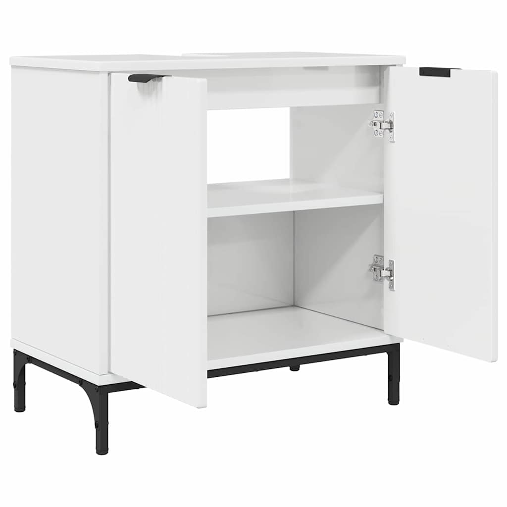 Baderomsinnredningssett 2 pcs Høyglans hvit 39.5 x 36 x 88 cm