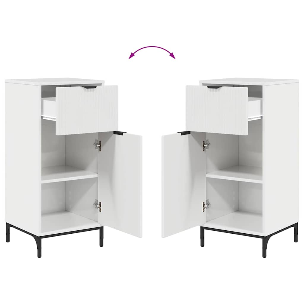 Baderomsinnredningssett 2 pcs Høyglans hvit 39.5 x 36 x 88 cm