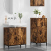Baderomsinnredningssett Rutete 2 pcs Røkt eik 39.5 x 36 x 88 cm