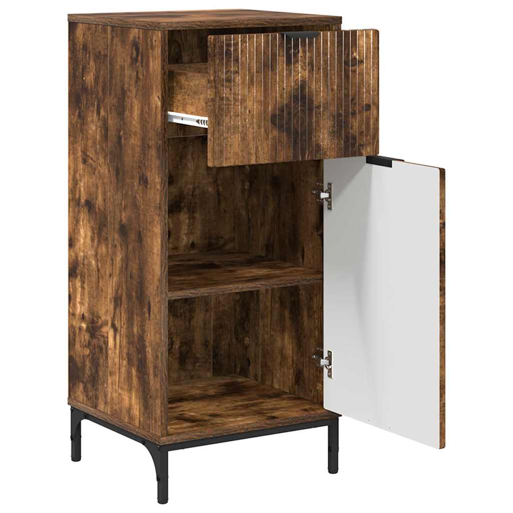 Baderomsinnredningssett Rutete 2 pcs Røkt eik 39.5 x 36 x 88 cm