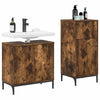 Baderomsinnredningssett Rutete 2 pcs Røkt eik 39.5 x 36 x 88 cm