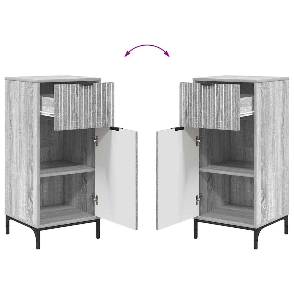 Baderomsinnredningssett 2 pcs Grå sonoma 39.5 x 36 x 88 cm