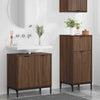 Baderomsinnredningssett Rutete 2 pcs brun eik 39.5 x 36 x 88 cm