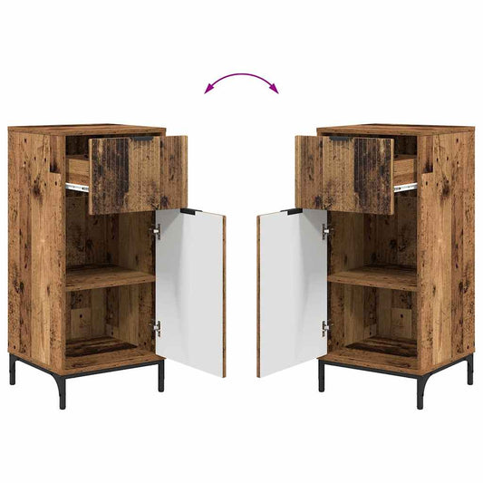 Baderomsinnredningssett 2 pcs Gamle tre Ingeniørtre og metall