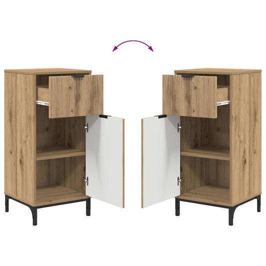 Baderomsinnredningssett 2 pcs Artisan Eik Ingeniørtre og metall