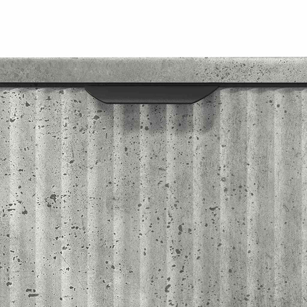 Baderomsinnredningssett med dør 3 pcs Betonggrå Konstruert tre