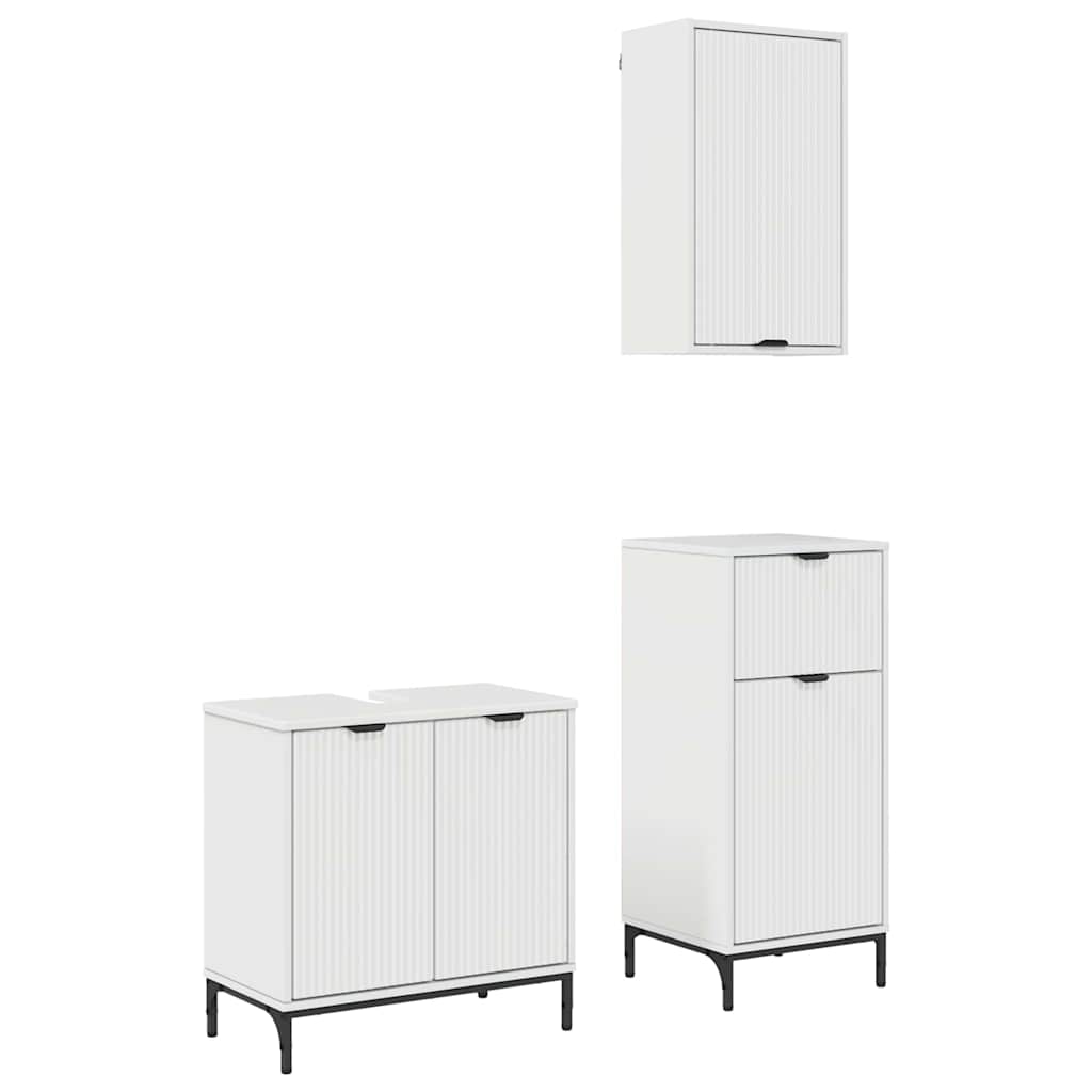 Baderomsinnredningssett 3 pcs Høyglans hvit 39.5 x 36 x 88 cm