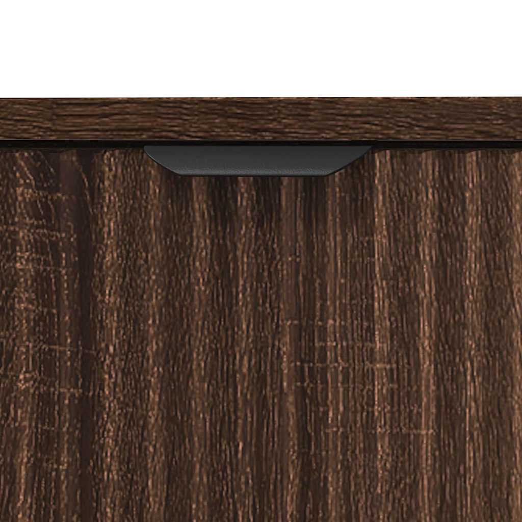 Baderomsinnredningssett Rutete 3 pcs brun eik 39.5 x 36 x 88 cm