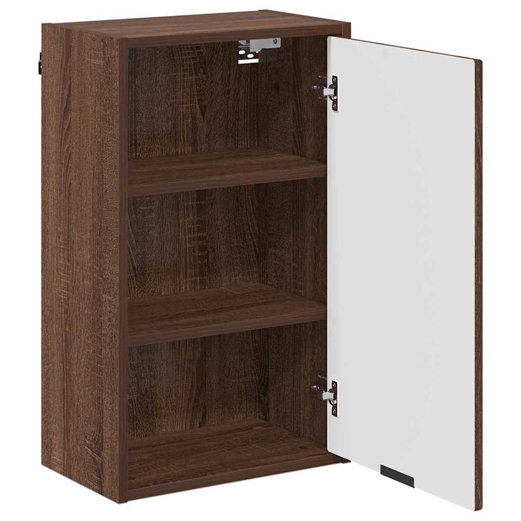 Baderomsinnredningssett Rutete 3 pcs brun eik 39.5 x 36 x 88 cm