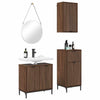 Baderomsinnredningssett Rutete 3 pcs brun eik 39.5 x 36 x 88 cm