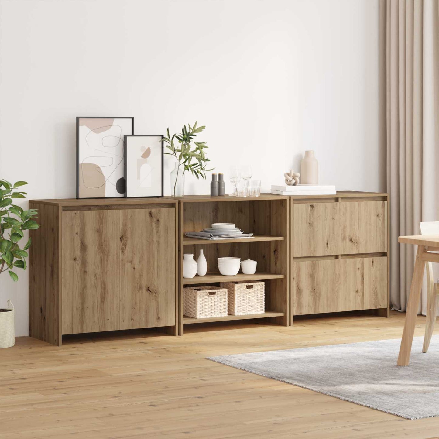 Serviesskap 3 pcs Artisan Eik 70 x 41 x 75 cm Konstruert tre