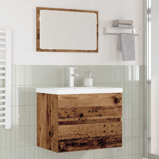 Baderomsinnredningssett 3 pcs Gamle tre Konstruert tre