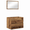 Baderomsinnredningssett 3 pcs Gammelt tre 60 x 38.5 x 45 cm