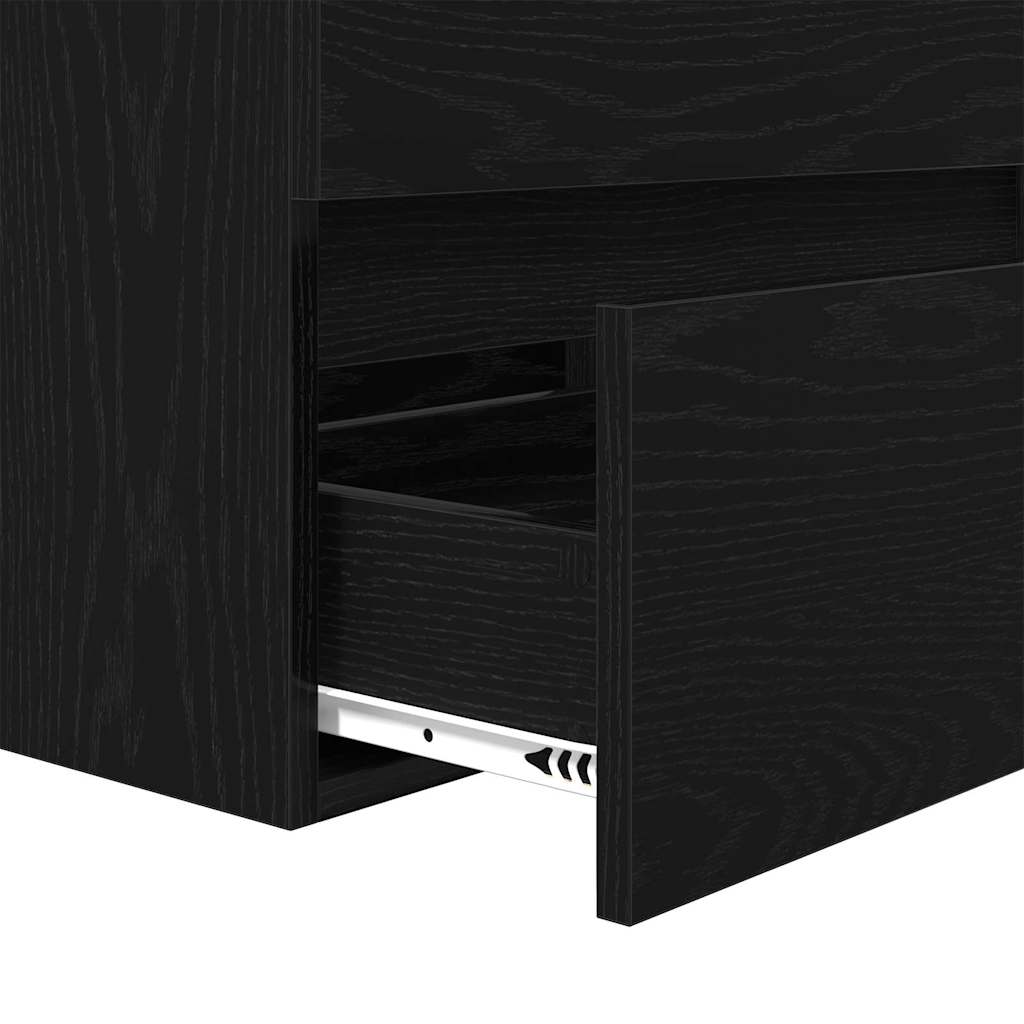 Baderomsinnredningssett 3 pcs Svart eik 60 x 38.5 x 45 cm