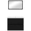 Baderomsinnredningssett 3 pcs Svart eik 60 x 38.5 x 45 cm