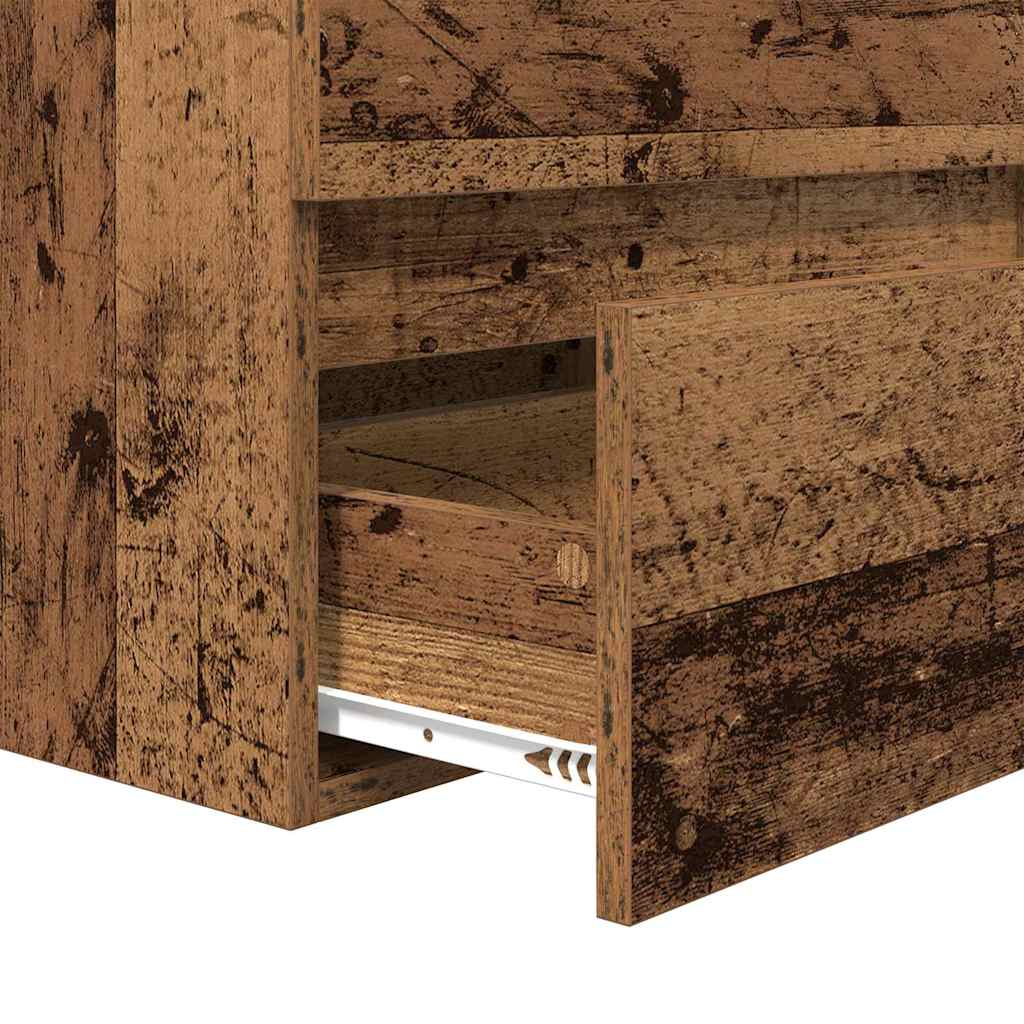 Baderomsinnredningssett 3 pcs Gammelt tre 60 x 38.5 x 45 cm