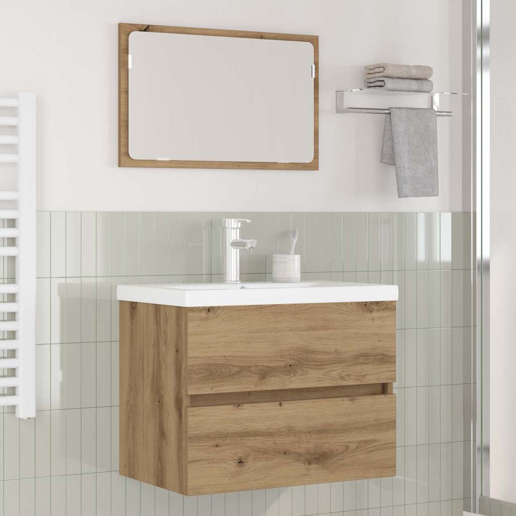 Baderomsinnredningssett 3 pcs Svart eik 60 x 38.5 x 45 cm