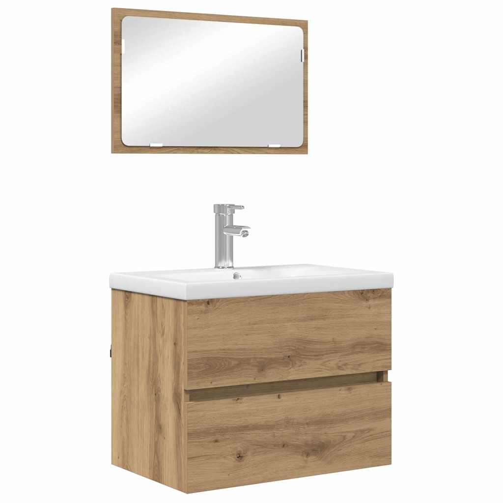 Baderomsinnredningssett 3 pcs Svart eik 60 x 38.5 x 45 cm