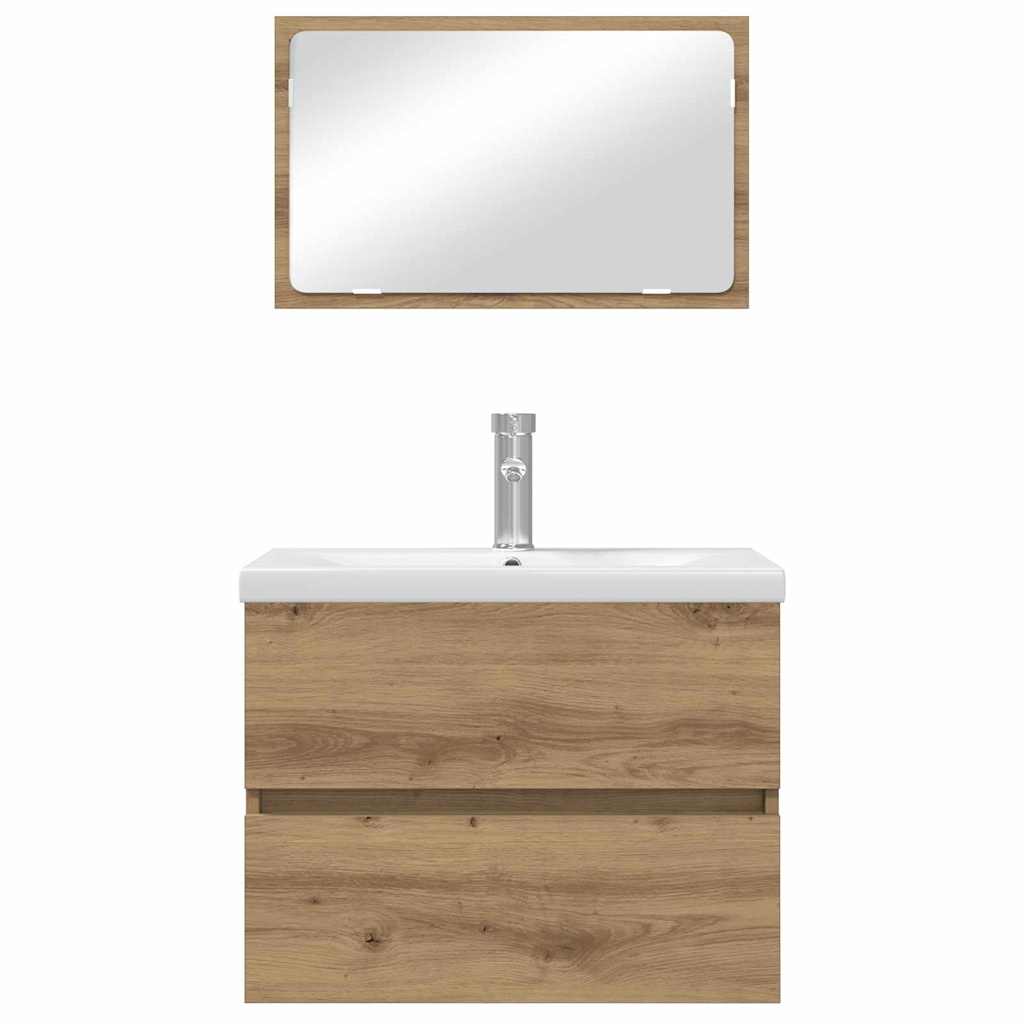 Baderomsinnredningssett 3 pcs Svart eik 60 x 38.5 x 45 cm