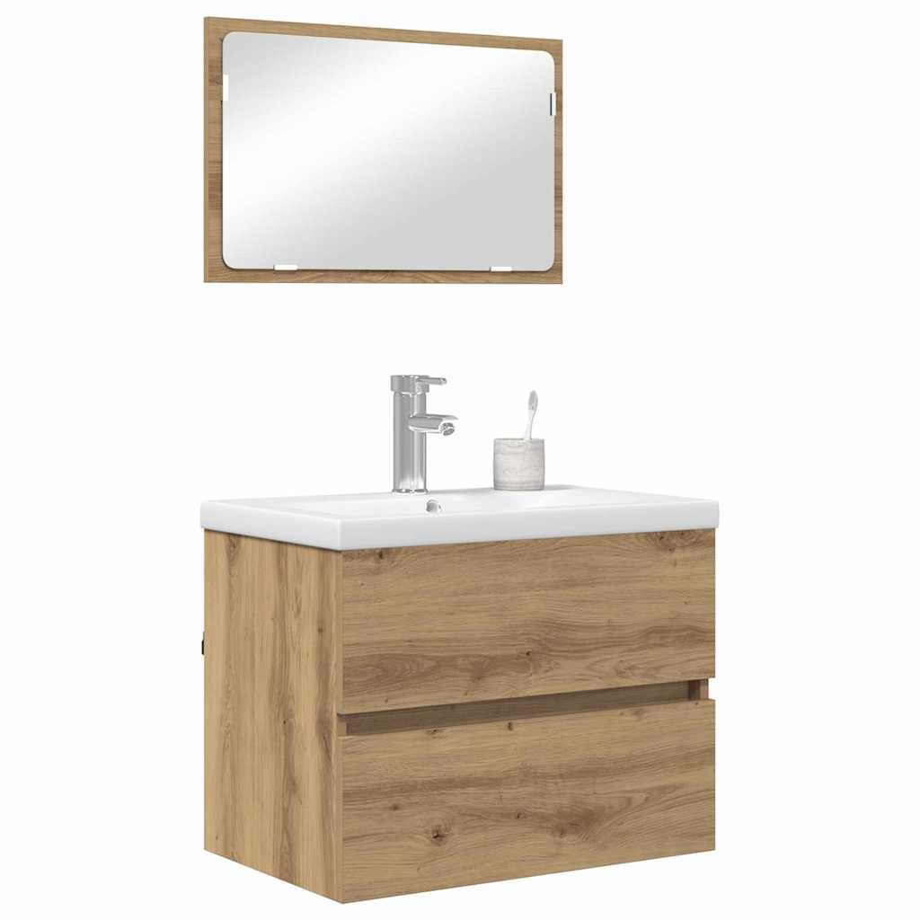 Baderomsinnredningssett 3 pcs Svart eik 60 x 38.5 x 45 cm