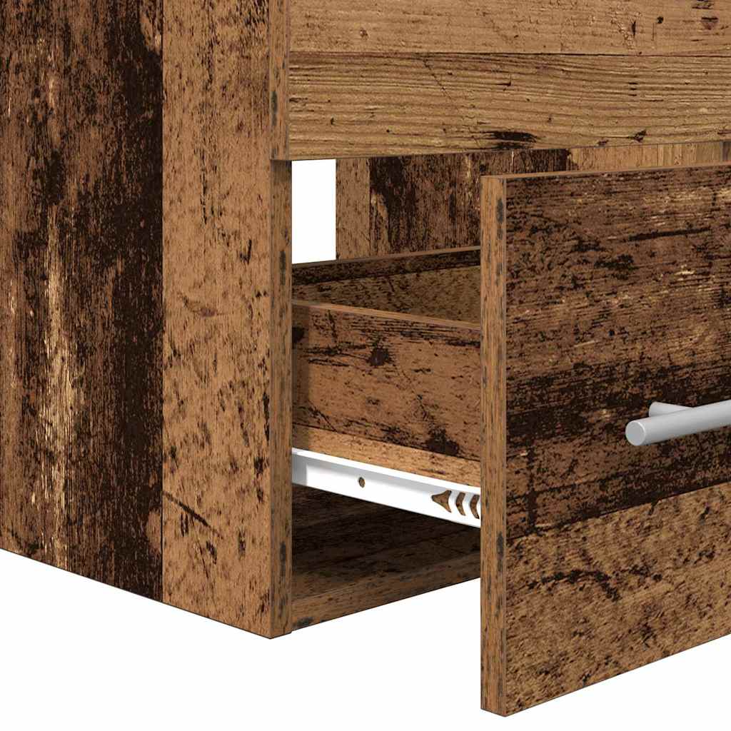 Baderomsinnredningssett 2 pcs Gamle tre Konstruert tre