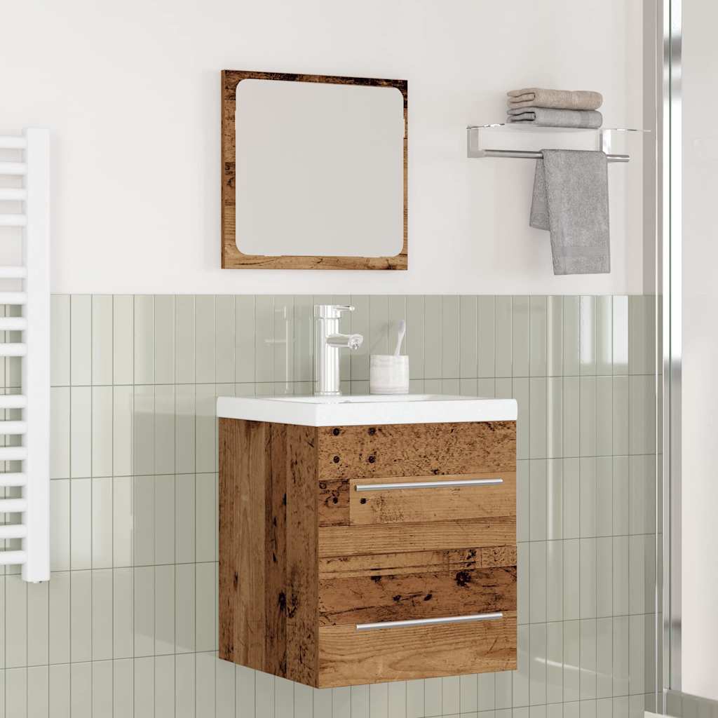 Baderomsinnredningssett 2 pcs Gammelt tre 41 x 38.5 x 48 cm