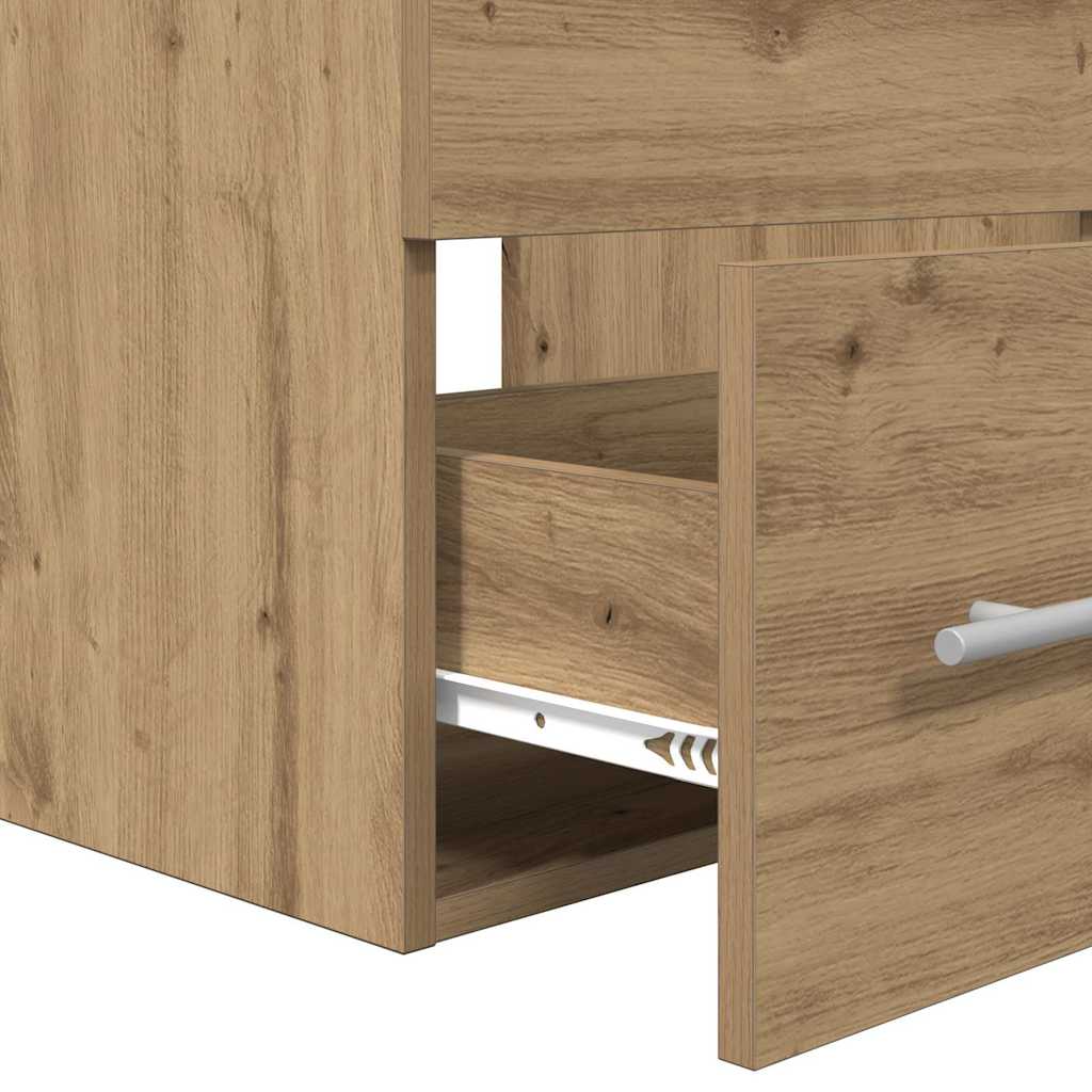 Baderomsinnredningssett 2 pcs Svart eik 41 x 38.5 x 48 cm