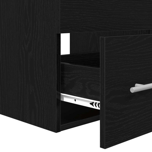 Baderomsinnredningssett 2 pcs Svart Eik Konstruert tre