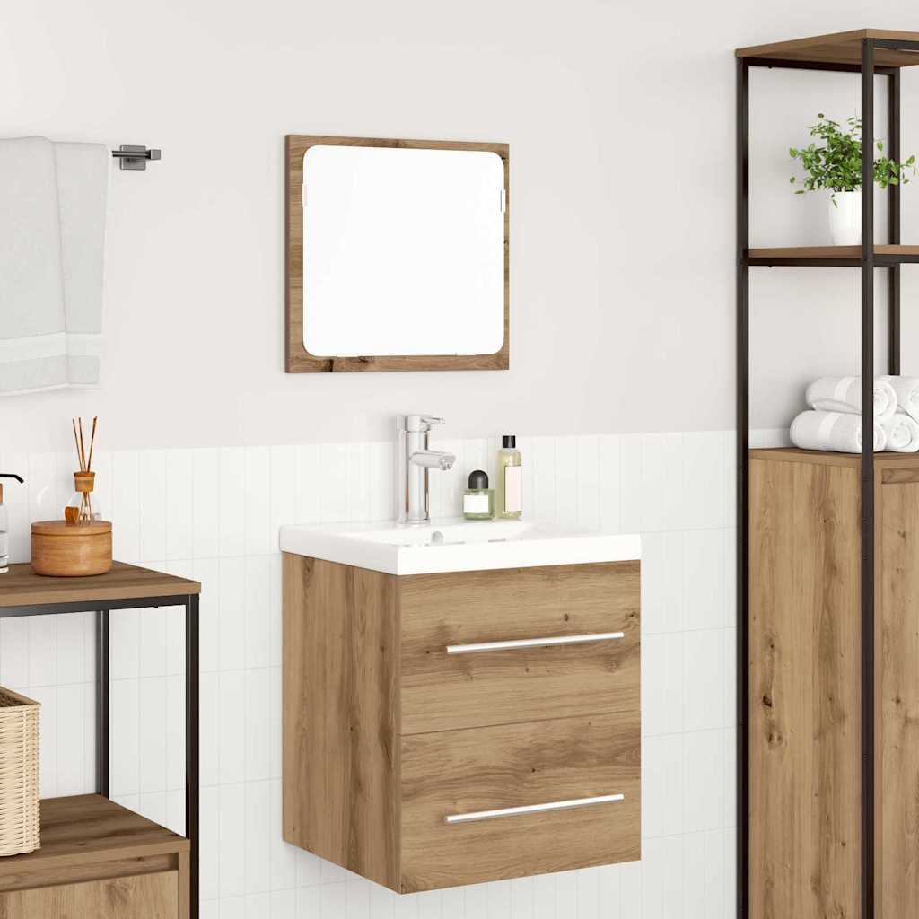 Baderomsinnredningssett 2 pcs Svart eik 41 x 38.5 x 48 cm