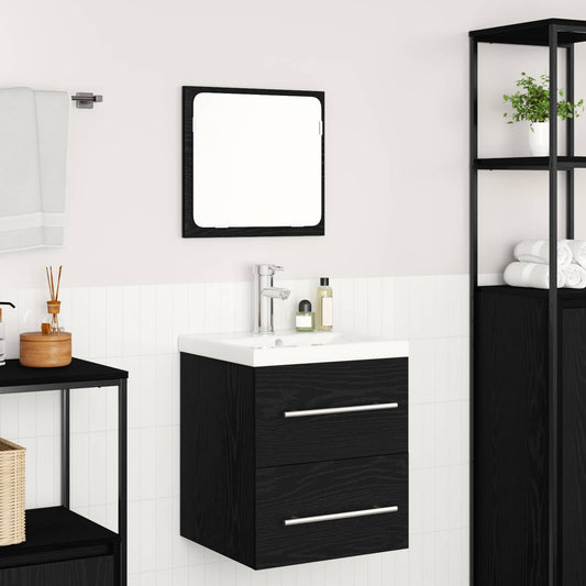 Baderomsinnredningssett 2 pcs Svart Eik Konstruert tre