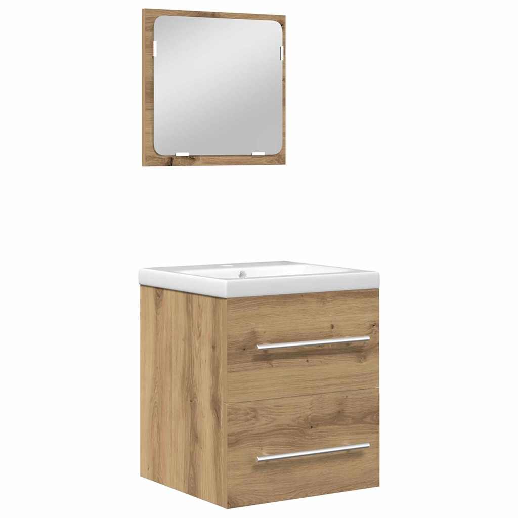 Baderomsinnredningssett 2 pcs Svart eik 41 x 38.5 x 48 cm