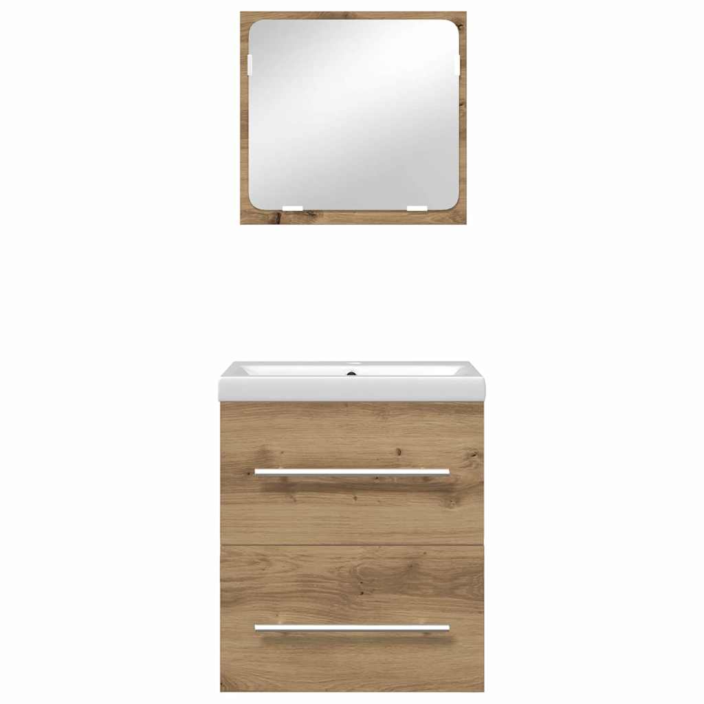 Baderomsinnredningssett 2 pcs Svart eik 41 x 38.5 x 48 cm