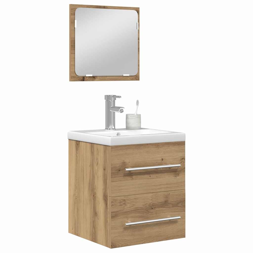 Baderomsinnredningssett 2 pcs Svart eik 41 x 38.5 x 48 cm