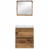 Baderomsinnredningssett 3 pcs Gammel tre og hvit Medium