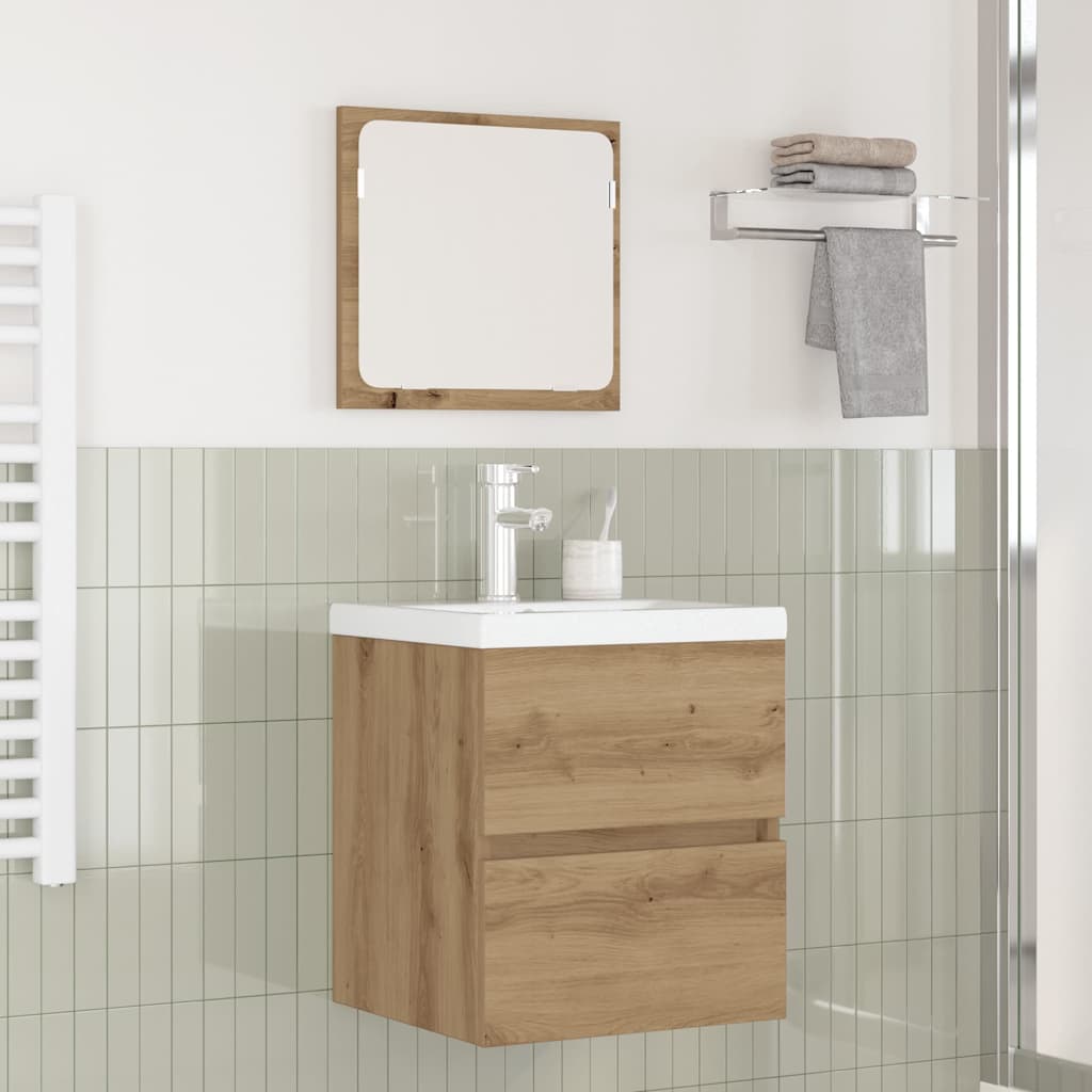 Baderomsinnredningssett 3 pcs Svart eik og hvit Standard