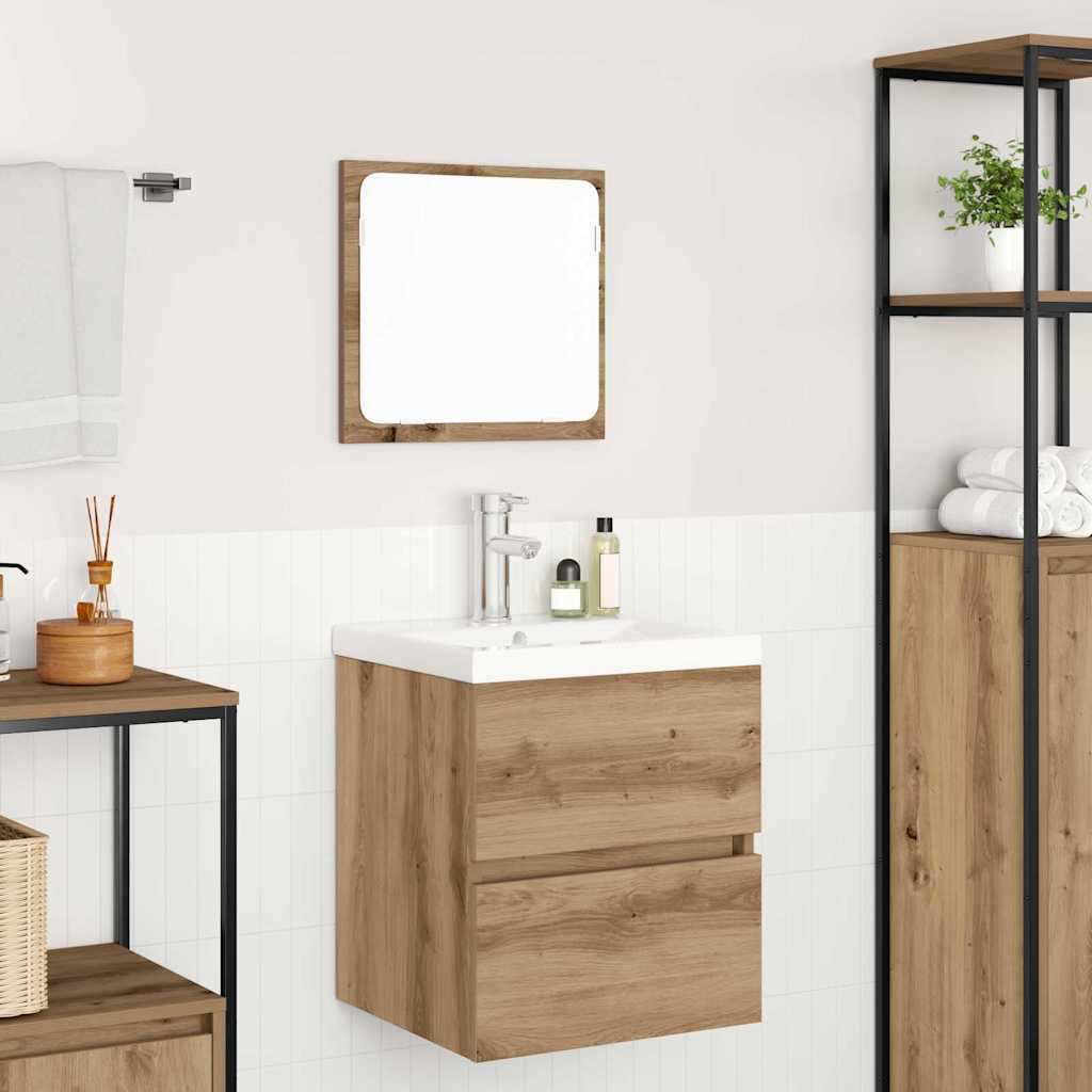 Baderomsinnredningssett 3 pcs Svart eik og hvit Standard