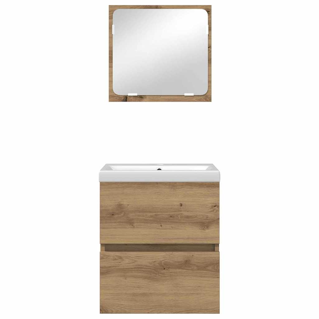 Baderomsinnredningssett 3 pcs Svart eik og hvit Standard