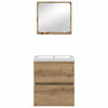 Baderomsinnredningssett 3 pcs Svart eik og hvit Standard