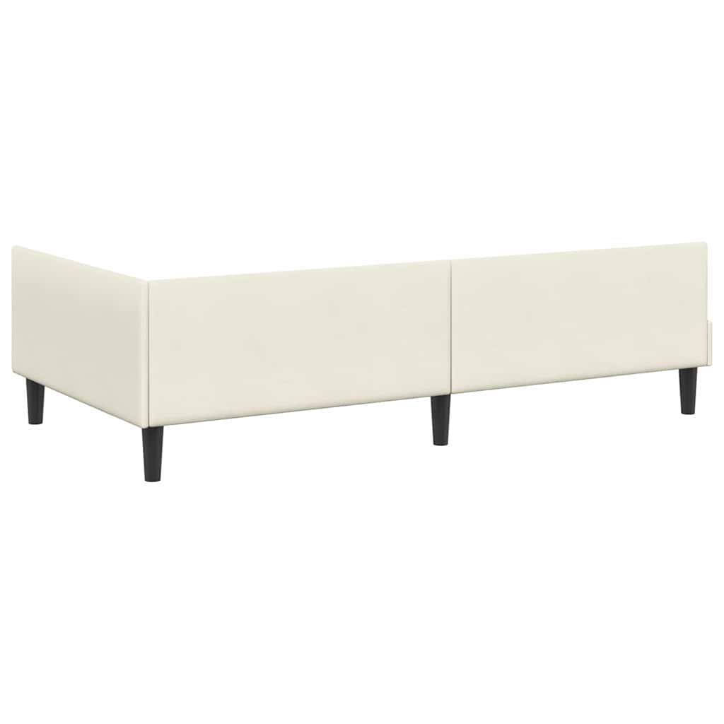 Hjørnesengramme med hodegjerde Krem 90 cm x 200 cm stoff