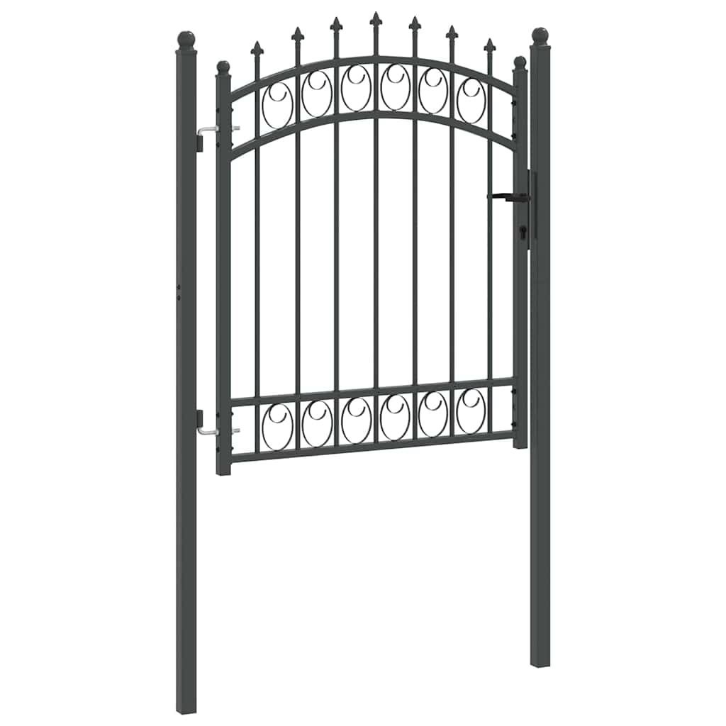 Gjerdeport med spisser EMMEN 125 x 100 cm Pulverlakkert stål