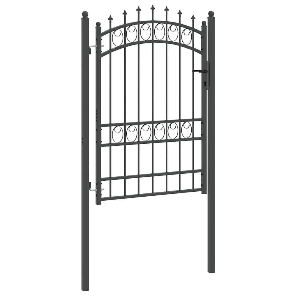 Gjerdeport med spisser EMMEN 170 x 100 cm Pulverlakkert stål
