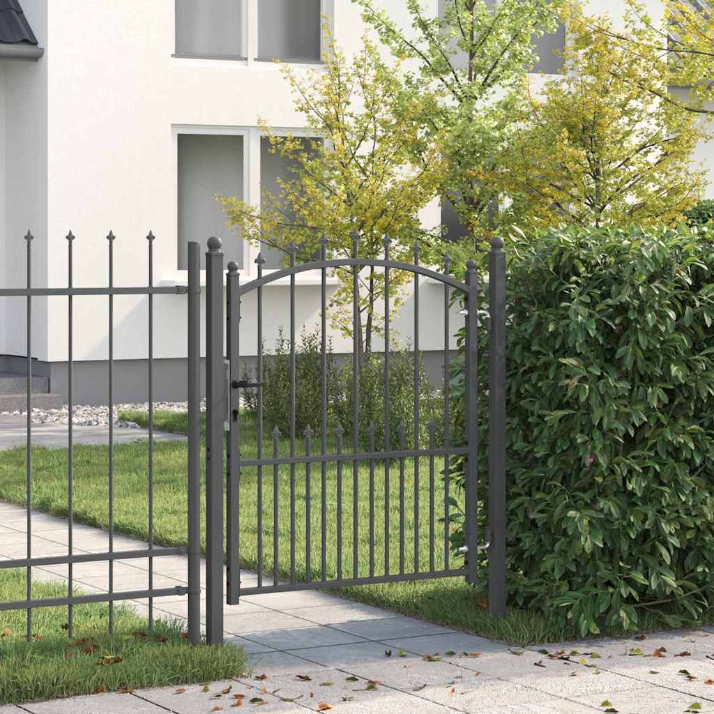 Gjerdeport med spisser EMMEN 125 x 100 cm Pulverlakkert stål