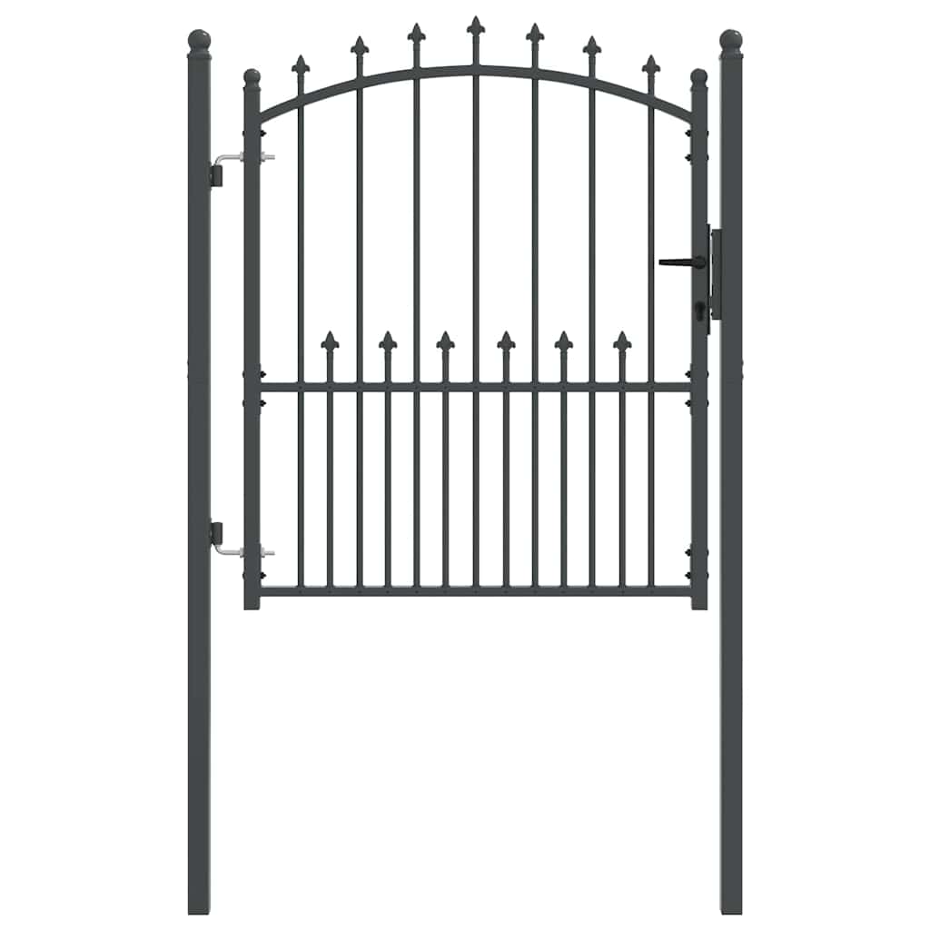 Gjerdeport med spisser EMMEN 125 x 100 cm Pulverlakkert stål