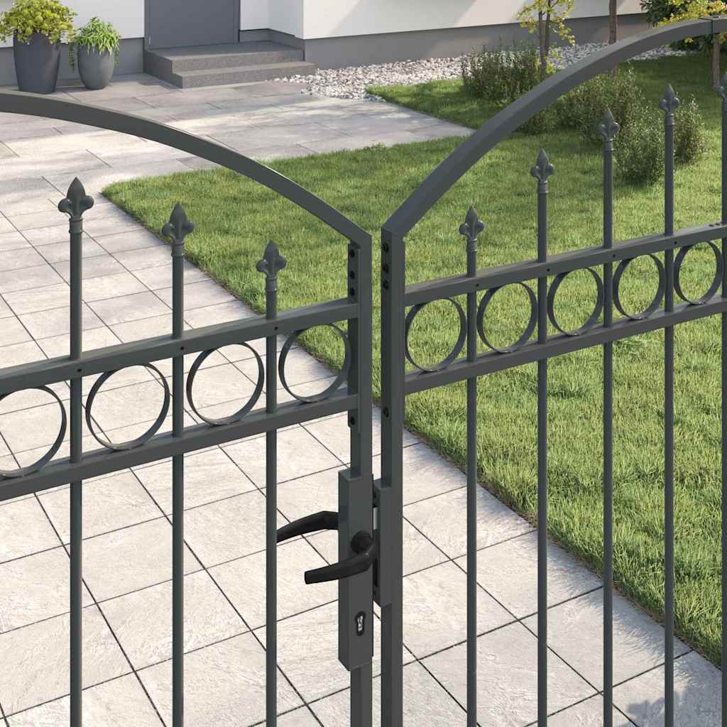 Grind med lås Grå 300 x 175 cm Stål