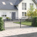 Gjerdeport ASSEN 401 x 175,5 cm Stål Grå Låsbar