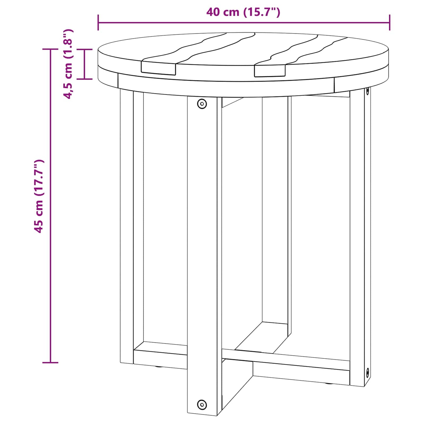 Kaffebord Brun 40 x 40 x 45 cm Massivt Teaktre