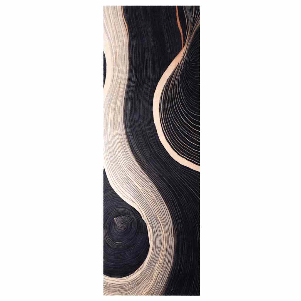 Kjøkken teppe Svart 180 x 60 cm Fløyel