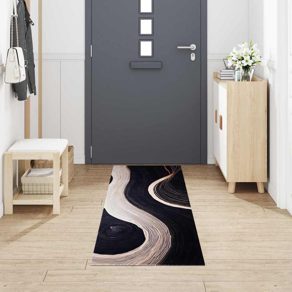 Kjøkken teppe Svart 300 x 60 cm Fløyel