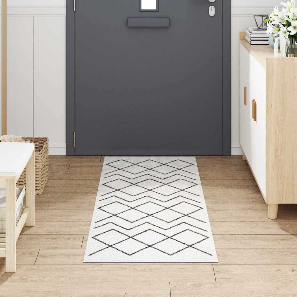 Kjøkken teppe Hvit 180 x 60 cm Fløyel